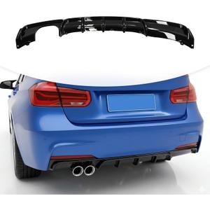 Rear Diffuser Compatible with 2012-2018 BMW 3 Series F30 F35 328i M-Performance Style Rear Bumper Lower Lip Diffuser Single Exhaust Two Outlet