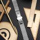 BINLUN Mesh Stainless Steel Watch Band, Ultra Thin Polished Replacement Bracelets with Butterfly Buckle for Men Women, 12/14/16/18/20/22mm