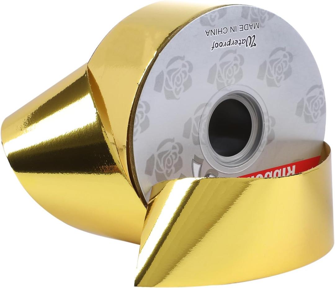 Shiny Waterproof Ribbon,Curling Ribbon for Gifts Package Wrapping,Crafting. (Gold, 2inch x 100yards)
