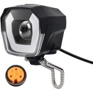 Electric Bike Headlight for Night Riding 3 Pins Male/Female Connector LED Front Light 24V 36V 48V 52V Waterproof Ultra Bright Bike Safety Light for EBike Mounting on Front Fork