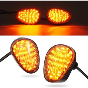Benlari Flush Mount Motorcycle Turn Signal 2PCS 12V Smoked LED Indicator Light Blinker Compatible with Yamaha YZF R1 R3 R6 R6S TMAX MT-07 MT-09 Fazer FZ6 FZ1 FZ FZ6R FZ07 FZ8 FZ09,Amber