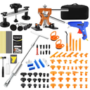 FLY5D Professional Paintless Dent Repair Kit,Dent Puller Kit with Golden Lifter, Bridge Puller, Slide Hammer TBar, Suction Cup for Car Auto Body, Hail Damage, Door Ding Removal