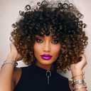 Brown Ombre Short Jamaican Bounce Crochet Hair 5 Packs 2X Ringlet Wand Curl Crochet Hair 8 Inch Curly Crochet Hair Extensions Curly Crochet Braiding Hair 100 Roots
