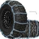 SCITOO QG3229CAM Snow Chains for Car Pickup Trucks SUV, Universal Emergency Tire Traction Chain, Anti-Skid Thickening Tire Chains Width 235 245 255 265 275 285(14" 15" 16" 17" 18" 19" 20")- Set of 2