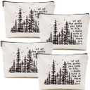 4pcs Camping Gifts for Women Makeup Bag, Travel Essential Cosmetic Bag | Camping Essentials Inspirational Gifts for Women Female Girls Sister BFF Nature Lover, Glamping Toiletry Bags