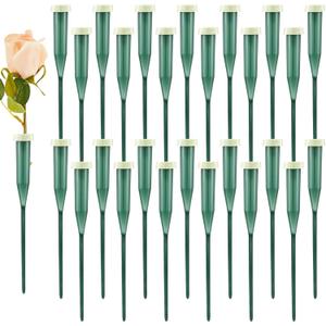 Tessco 90 Pcs 6 Inch Green Floral Water Tubes Plastic Floral Water Tubes Supplies for Fresh Flowers with Rubber Caps for Flower Stem Arrangements Florist Supplies