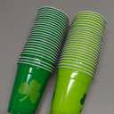 50 Pcs St Patrick's Day Plastic Cups Reusable Cups 12 oz Frosted Party Cup Bulk Green Tumbler for Birthday Decoration Baby Shower Party Supplies