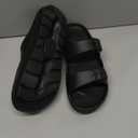 Trailvia Comfortable Footbed Sandals for Men & Women Adjustable Buckle & Arch Support, Waterproof Summer Slides for Outdoor, Beach & Everyday Adventures (Black) 27/10