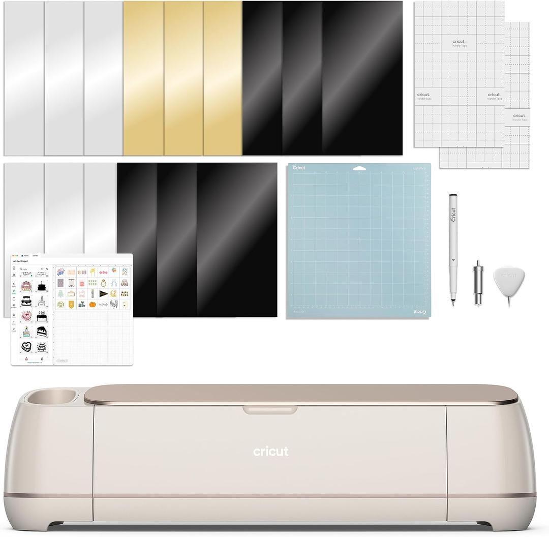 Cricut Maker 4 - Smart Cutting Machine (Seashell) | Digital Content Bundle - Includes 30 Images in Design Space App