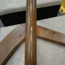 Oversized Accent Chair, upholstered armless mid Century Modern Living Room Chair with Wooden Legs for Bedroom/Office/Cafe, Faux Leather Ivory