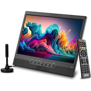 14inch Small Portable TV with Rechargeable Battery-Digital ATSC Tuner-Antenna-and USB/HDMI/AV Slot in,Car-12 Volt/AC- for Kitchens,RVs and Camping(NO with WiFi/Bluetooth/Satellite)