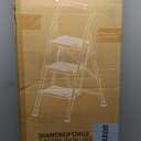 Step Ladder Foldable Folding Stool - for Home Adults Kitchen 3 Stepping Extension Tall Heavy Duty with Handrails - Closet Stepstool Stair Ladders Extendable Stepladder for Indoor House 600Lbs (Black and Red)