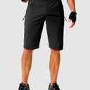 Men's Mountain Bike Shorts Stretch Cycling Biking Bicycle Quick Dry Hiking Shorts for Men Zipper Pockets (Large, Black)