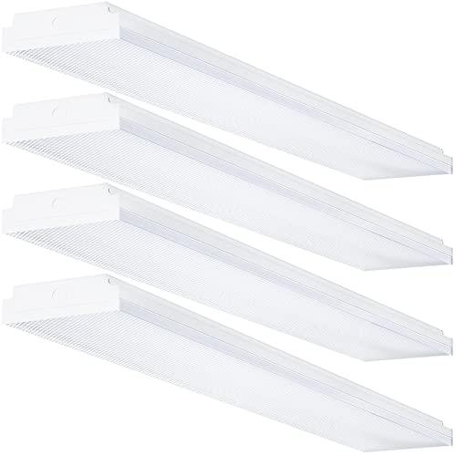 TychoLite Wraparound LED Light - 4FT 40W 4800 Lumens 5000K Daylight White, 48 Inch Flush Mount Shop Lights for Garage, 120W Equivalent, Pack of 4