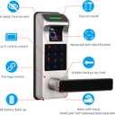Fingerprint Door Lock, Heavy Duty Full APP Control Touchscreen Keypad Keyless Lock with Reversible Handle, Perfect for Home/Office/Bedroom Doors (Satin Nickel)