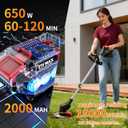 Weed Wacker,Electric Weed wackers with 2pcs 21V Batteries, Cordless Weed Wacker with 3 Different Types of Blades, String Trimmer, Weed Cordles Eater Battery Operated Suitable for Home, Garden and