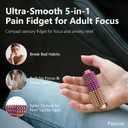 Little Ouchies 5-in-1 Pain Fidget for Adults, Spiky Sensory Tool with Smooth Spinner, Reinforced Slider & Clicker | Focus Support Pocket Fidget for Work, Study & Long Drives(Rose Red Gold)