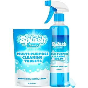 Splash Spray Multi-Purpose Cleaning Tablets - 5x Cleaning Tablets and Bottle Spray - Mix with Warm Water