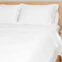 100% Organic Cotton Sheets Set - GOTS Certified, 300 Thread Count, Deep Pocket Sateen Sheet Set - Hypoallergenic, All-Season, Breathable, Soft Sheet Set (Queen - White)