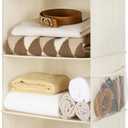 StorageWorks Hanging Closet Organizer, 3-Shelf Hanging Closet Shelves with Top Shelf, 15 "W x 12" D x 31" H, Extra-Large Space, Ivory White