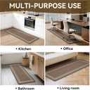 Kitchen Mats for Floor, 17''x30''+17''x47''Kitchen Rugs Set of 2, Washable Absorbent Kitchen Mat Non Slip, Braided Kitchen Runner Rug, Kitchen Sink Rug, Brown