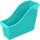 Storex Small Book Bin  Interlocking Plastic Organizer for Home, Office and Classroom, Teal, 6-Pack (71114U06C)