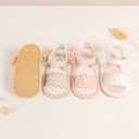 Meckior Baby Toddler Infant Girls PU Leather Soft Open Toe Summer Sandals Flower Princess Flat Shoes