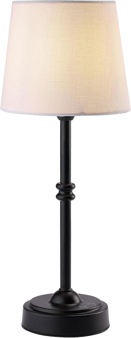 OBright Seraph - Cordless LED Table Lamp with Dimmer, Built-in Rechargeable Battery, 3-Level Brightness, Patio Table Lamp, Bedside Night Lamp, Ambient Light for Restaurant, Black
