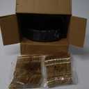 DaYammi 150Pcs Black Plastic Plates & Gold Plastic Silverware,Black Disposable Plates Set Include 30 Dinner Plate, 30 Dessert Plate,30 Golden Knives,30 Gold Forks,30 Golden Spoons for Halloween Party