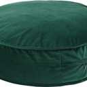 Round Floor Pillow Cover Velvet Throw Seating Pouf Yoga Meditation Cushion Plush Case Reading Room Decor Cover Only (25.6IN, Green) (25.6" x 25.6" (Pack of 1))