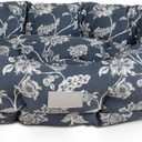 Fringe Studio INDIENNE Coastal Blue 29" W x 24" D x 9" H Medium Round Cuddler 100% Cotton Canvas Exterior, Machine Washable, PetShop Collection (215016)