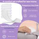 Upgraded Postpartum Essentials Recovery Kit for Women: Labor Delivery Post Partum - Perineal Healing Foam & Upside Down Peri Bottle | 6 Disposable Underwear | Soothing Pads | Nursing & Maxi Pads