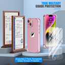 ORETECH for iPhone 15 Plus Case iPhone 14 Plus Case, with [2 x Screen Protectors] [15 Ft Military Grade Drop Test] [Camera Protection] Shockproof Slim Thin iPhone 15/14 Plus Cover 6.7" Rosegold