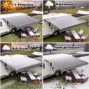 RV Awning Fabric Replacement,Camper Trailer Motorized Awning Replacement for Motorhome,Heavy Duty Weatherproof 18.5oz Outdoor Vinyl RV Canopy 18'(Fabric 17'2") Grey Fade
