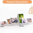 Upsimples 2 Pack 35.5x5.5 Inches Acrylic Shelves for Wall Storage, Floating Bookshelves for Kids, Display Shelf Organizer for Bathroom, Bedroom, Living Room, Kitchen, Clear