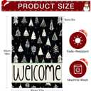 Artscope Welcome Christmas Tree Garden Flag 12x18 Inch Double Sided, Seasonal Outdoor Xmas Flag for Yard Farmhouse Holiday Decoration-Black