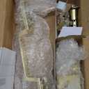 Clemente Front Door Lock Handle and Deadbolt Set, Entry Handleset Exterior with Interior Reversible Lever, Satin Brass, Pick Resistant SmartKey Deadbolt Security, with Microban Protection