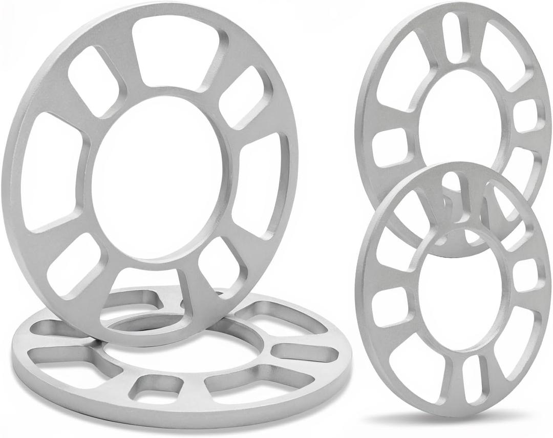 4 Pack Universal Wheel Spacers, 5/16" (8 mm) Thick Die Cast Replacement Wheel Spacer for 4 Lugs Wheels/Rims, Aluminum Wheel Accessories Parts, Fits 100 to 114.3 mm Multiple Bolts Pattern