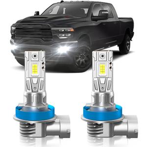 Fit for Dodge Ram 1500 2500 3500 2019-2025 Fog Light Bulbs or DRL, 6000K Cool White 700% Brightness, Real 1:1 Size Plug and Play, Pack of 2