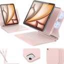 for iPad Air 11-inch Case with Keyboard (M3/M2, 2025/2024), Keyboard for iPad Pro 11" (1/2/3/4th Gen) & Air 4/5, Portrait/Landscape Mode, 11-Color Backlit, Removable Protective Case, Pink
