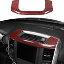 for RAM Center Dashboard Storage Bin Trim Cover Fit for RAM 2018-Present Red Carbon Fiber Interior Accessories (Large)