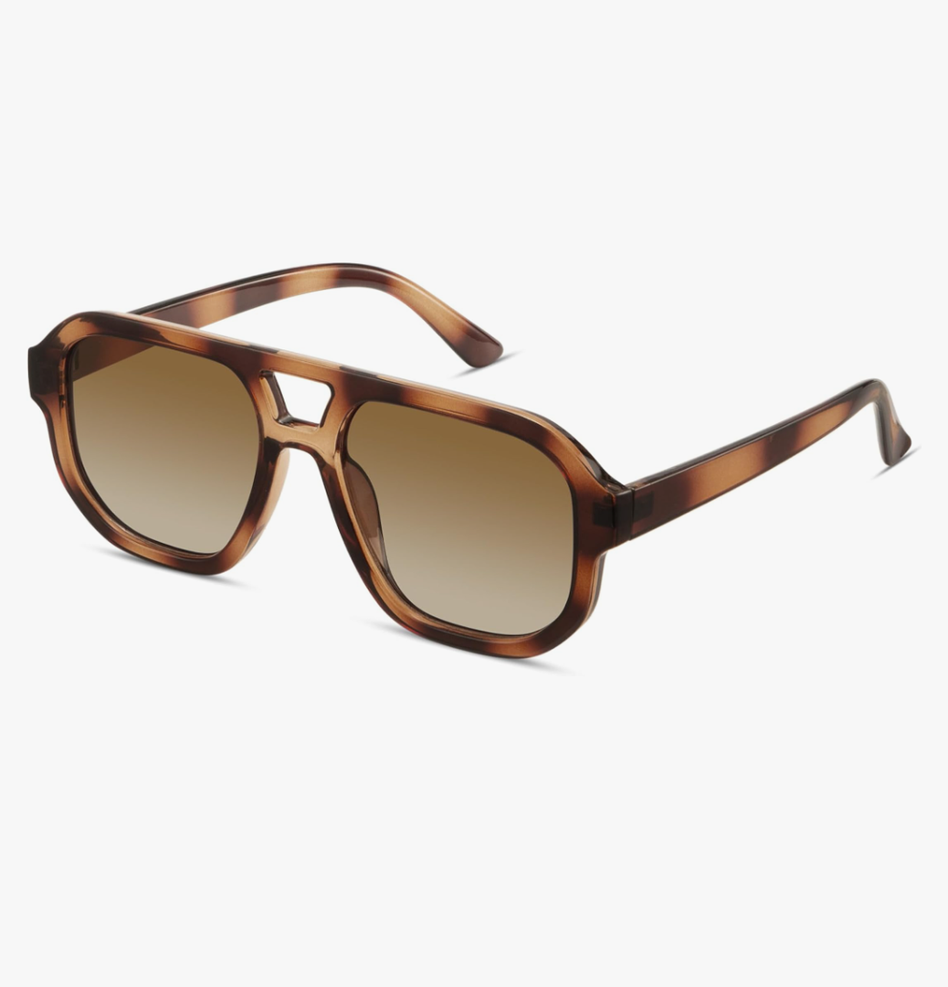 livho Trendy Polarized Square Aviator Sunglasses Women Men Square Eyewear Frame, Retro Sun Glasses for Women Men 2025 Shades