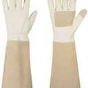 HANDLANDY Rose Pruning Gloves for Men & Women, Long Thorn Proof Gardening Gloves, Breathable Pigskin Leather Gauntlet, Best Garden Gifts & Tools for Gardener, L