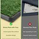 Powools Grass Pad for Dogs Potty - 3-Layer Reusable Dog Grass Pad with Tray, Washable Artificial Grasses Dog Potty Tray with Drainage Holes, Indoor & Outdoor Grass Pee Pad for Dogs, 30" x 20"