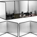 Grease Splatter Guard 2 Pieces 2 Sided Splash Guard for Stove - Foldable Backsplash Protector - Nonstick Stainless Steel Screen (11.81 x 15.75 Inches)