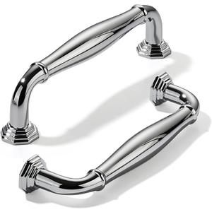 khtumeware 2 Pack 4 Inch(102mm) Polished Chrome Cabinet Pulls Heavy Duty Solid Cabinet Handles Heavy Duty Solid Cabinet Hardware for Cupboard Drawer Pulls Dresser Handle