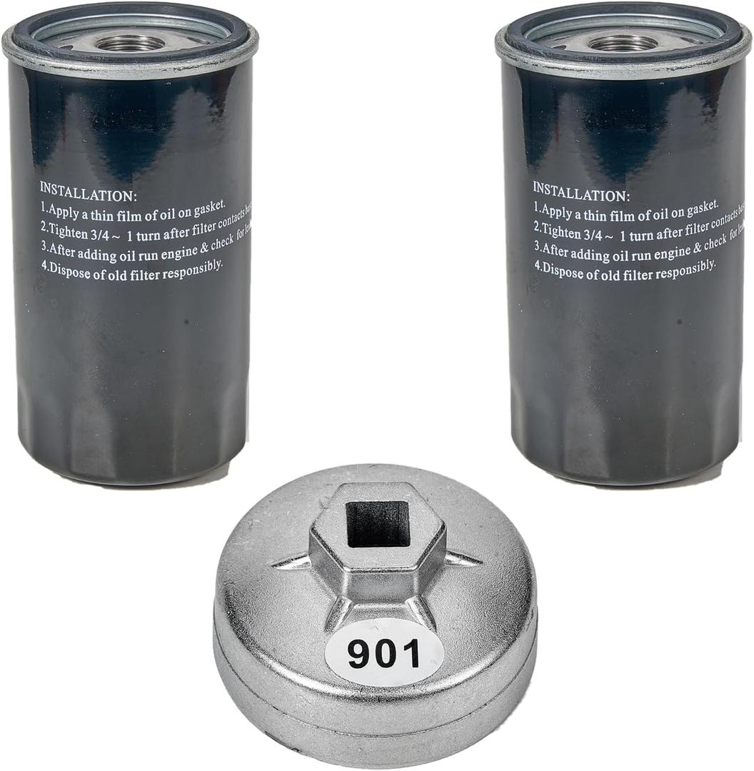 2Pack 122-0836 Oil Filter & 420-0577 122-0836 Oil Filter Wrench Kit Fits for RV QG 5500/7000 Series HGJAA HGJAB HGJAC Spin-on Replaces 01220836 B7238 PH2875 PH10027