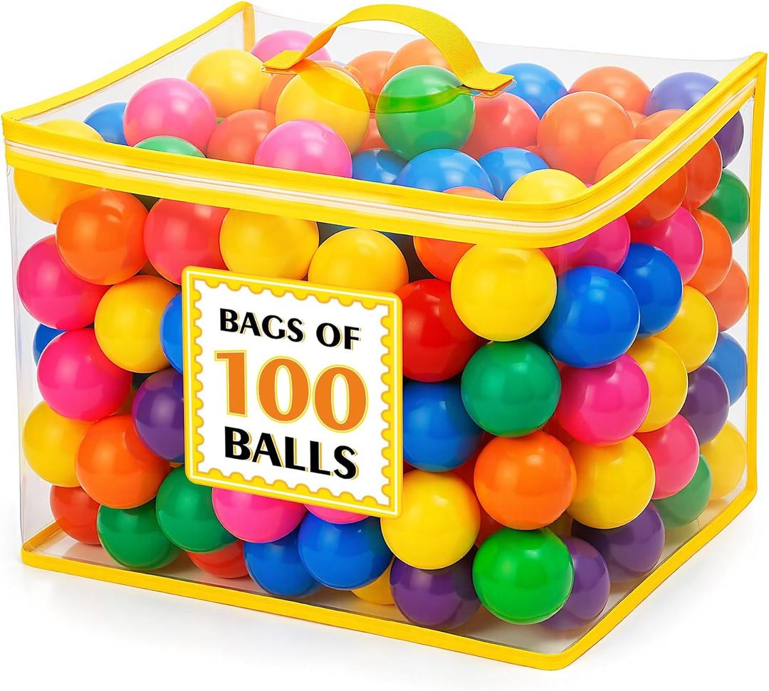 Ball Pit Balls for Toddlers: 50 100 200 Colorful Non-Toxic Balls with BPA-Free, Phthalate-Free, Crush-Resistant Polyethylene Plastic, 2.2 Inches, Perfect Toy for Boys and Girls Play