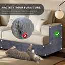 78.7"X15.8" Self-Adhesive Cat Scratching Mat - Durable Couch Protector from Cat Claws, DIY Furniture Protector from Cats Scratching, Sticky cat Scratch Wall mat- No Residue, Safe for Cats (Dark Grey)