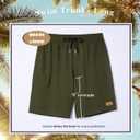 BRISIRA Mens Swim Trunks Bathing Suit 9 Inch Inseam Compression Liner Beach Long Board Shorts Swimsuit Anti-Chafe Quick Dry (Green, XS)